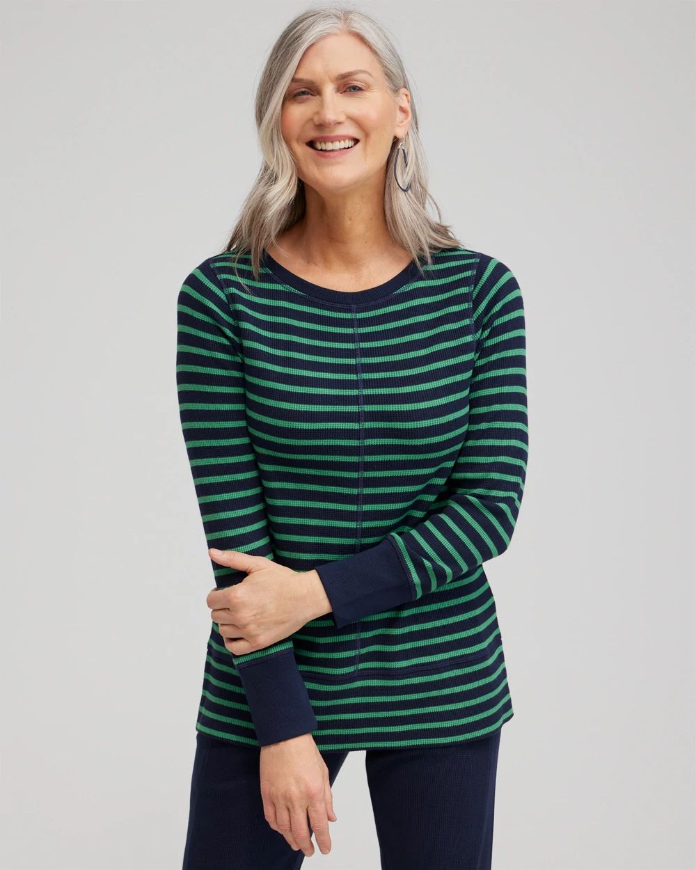 優先配送 Zenergy® Waffle Knit Stripe Top | Chico's トップス